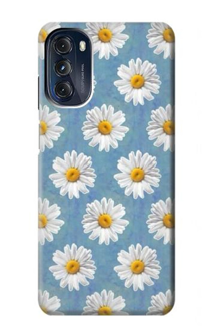 W3454 Floral Daisy Hülle Schutzhülle Taschen und Leder Flip für Motorola Moto G 5G (2023)