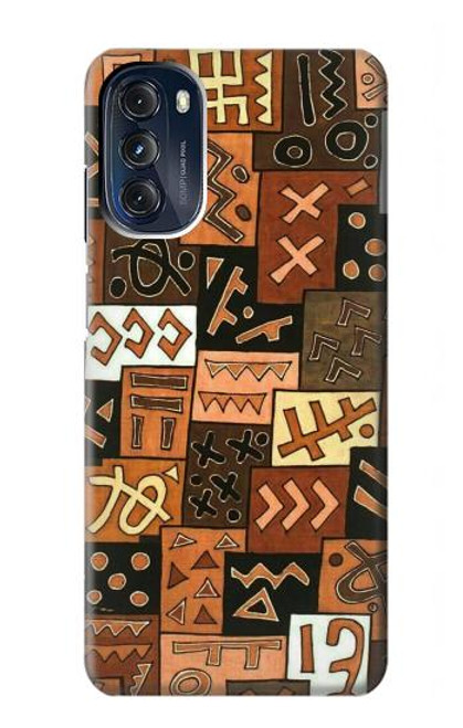 W3460 Mali Art Pattern Hülle Schutzhülle Taschen und Leder Flip für Motorola Moto G 5G (2023)