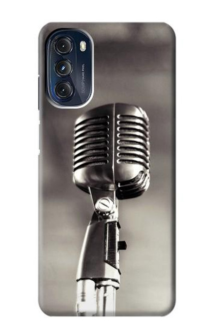 W3495 Vintage Microphone Hülle Schutzhülle Taschen und Leder Flip für Motorola Moto G 5G (2023)