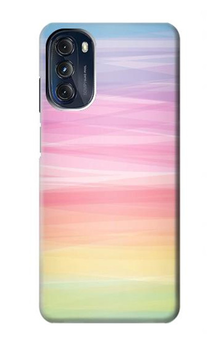 W3507 Colorful Rainbow Pastel Hülle Schutzhülle Taschen und Leder Flip für Motorola Moto G 5G (2023)