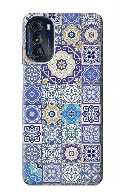 W3537 Moroccan Mosaic Pattern Hülle Schutzhülle Taschen und Leder Flip für Motorola Moto G 5G (2023)