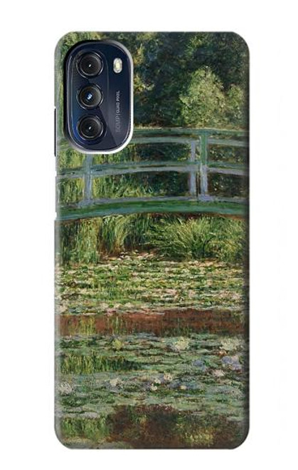 W3674 Claude Monet Footbridge and Water Lily Pool Hülle Schutzhülle Taschen und Leder Flip für Motorola Moto G 5G (2023)