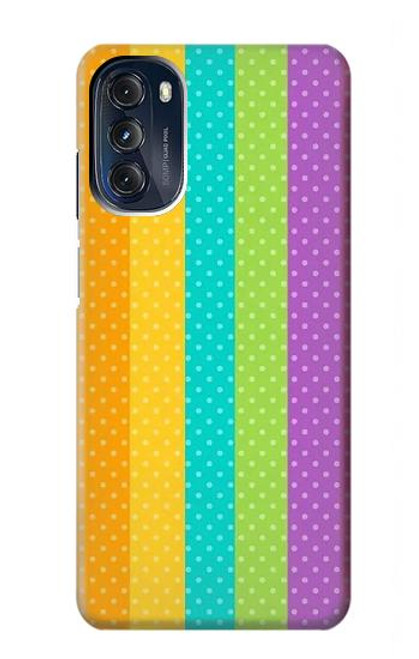 W3678 Colorful Rainbow Vertical Hülle Schutzhülle Taschen und Leder Flip für Motorola Moto G 5G (2023)