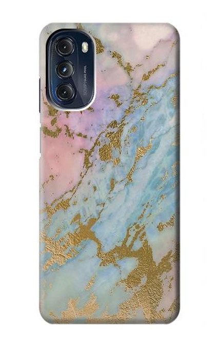 W3717 Rose Gold Blue Pastel Marble Graphic Printed Hülle Schutzhülle Taschen und Leder Flip für Motorola Moto G 5G (2023)