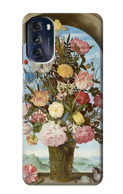 W3749 Vase of Flowers Hülle Schutzhülle Taschen und Leder Flip für Motorola Moto G 5G (2023)