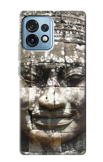 W0314 Ancient Cambodian Buddhism Hülle Schutzhülle Taschen und Leder Flip für Motorola Edge+ (2023), X40, X40 Pro, Edge 40 Pro