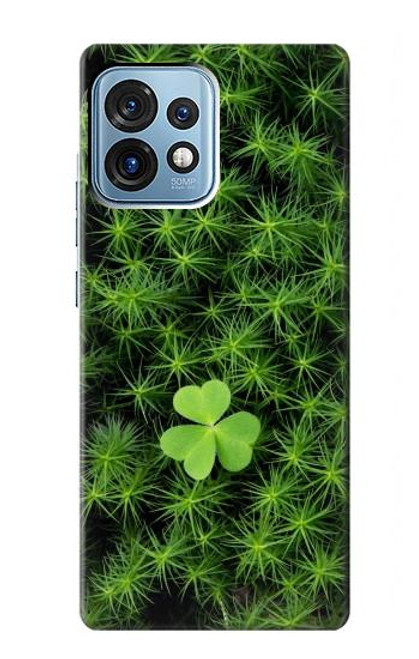 W0358 Clover Lucky Leaf Hülle Schutzhülle Taschen und Leder Flip für Motorola Edge+ (2023), X40, X40 Pro, Edge 40 Pro