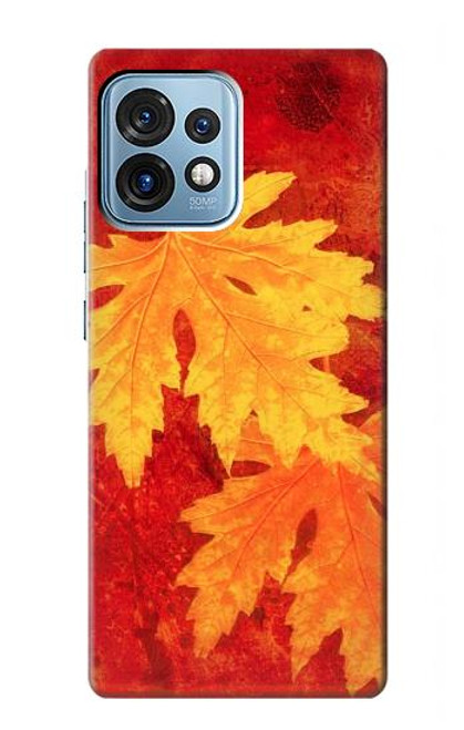 W0479 Maple Leaf Hülle Schutzhülle Taschen und Leder Flip für Motorola Edge+ (2023), X40, X40 Pro, Edge 40 Pro