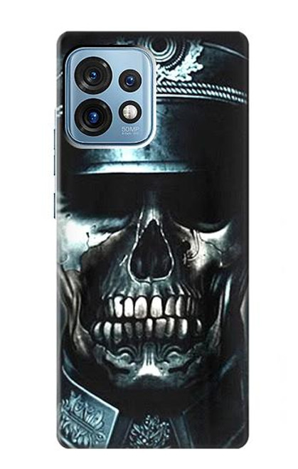W0754 Skull Soldier Zombie Hülle Schutzhülle Taschen und Leder Flip für Motorola Edge+ (2023), X40, X40 Pro, Edge 40 Pro