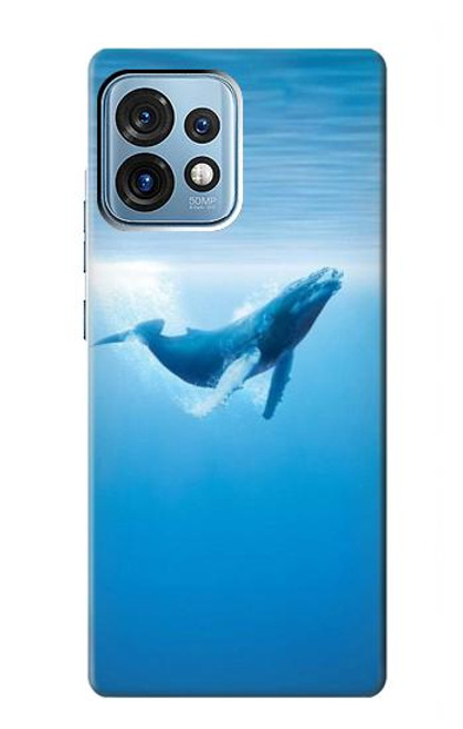 W0843 Blue Whale Hülle Schutzhülle Taschen und Leder Flip für Motorola Edge+ (2023), X40, X40 Pro, Edge 40 Pro