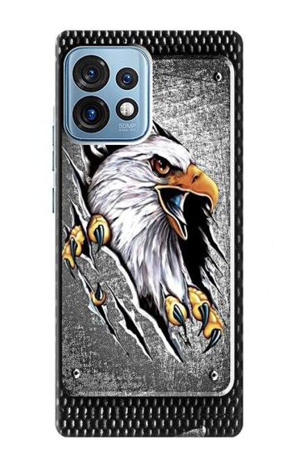 W0855 Eagle Metal Hülle Schutzhülle Taschen und Leder Flip für Motorola Edge+ (2023), X40, X40 Pro, Edge 40 Pro