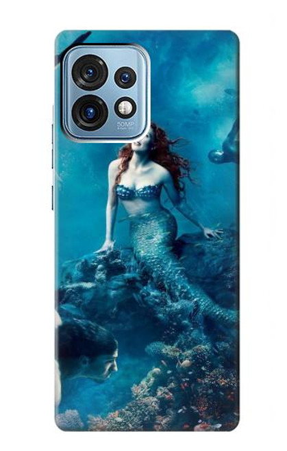 W0899 Mermaid Hülle Schutzhülle Taschen und Leder Flip für Motorola Edge+ (2023), X40, X40 Pro, Edge 40 Pro