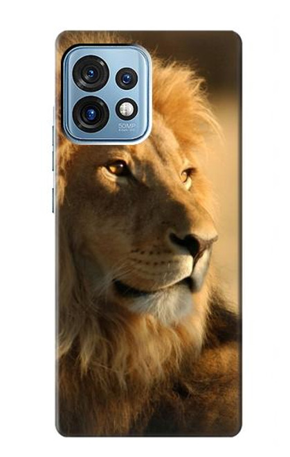 W1046 Lion King of Forest Hülle Schutzhülle Taschen und Leder Flip für Motorola Edge+ (2023), X40, X40 Pro, Edge 40 Pro