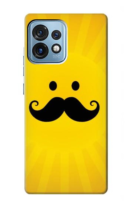 W1145 Yellow Mustache Sun Hülle Schutzhülle Taschen und Leder Flip für Motorola Edge+ (2023), X40, X40 Pro, Edge 40 Pro