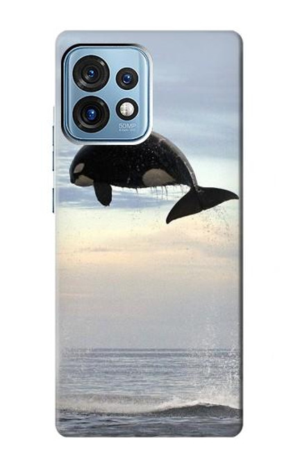 W1349 Killer whale Orca Hülle Schutzhülle Taschen und Leder Flip für Motorola Edge+ (2023), X40, X40 Pro, Edge 40 Pro