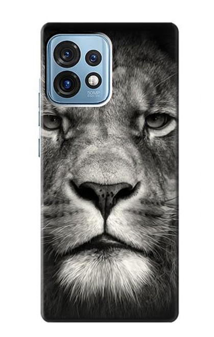 W1352 Lion Face Hülle Schutzhülle Taschen und Leder Flip für Motorola Edge+ (2023), X40, X40 Pro, Edge 40 Pro