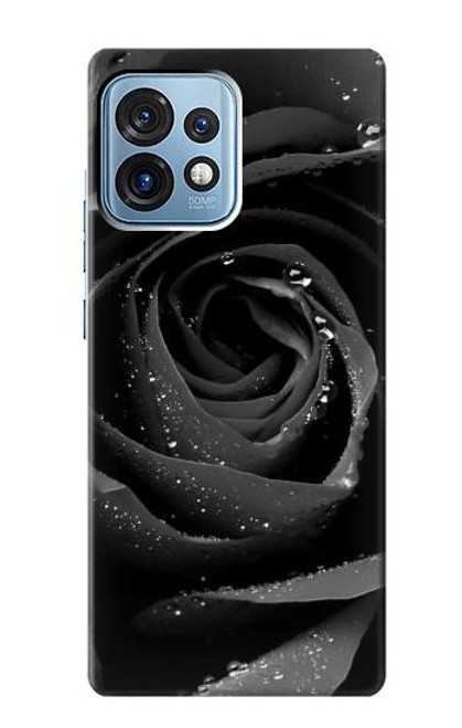 W1598 Black Rose Hülle Schutzhülle Taschen und Leder Flip für Motorola Edge+ (2023), X40, X40 Pro, Edge 40 Pro