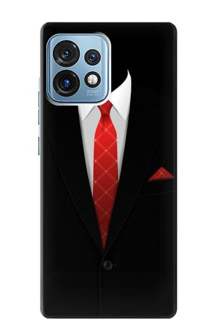 W1805 Black Suit Hülle Schutzhülle Taschen und Leder Flip für Motorola Edge+ (2023), X40, X40 Pro, Edge 40 Pro