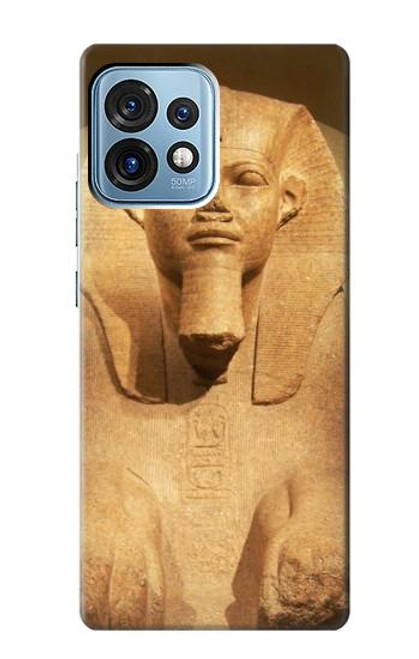 W1973 Sphinx Egyptian Hülle Schutzhülle Taschen und Leder Flip für Motorola Edge+ (2023), X40, X40 Pro, Edge 40 Pro