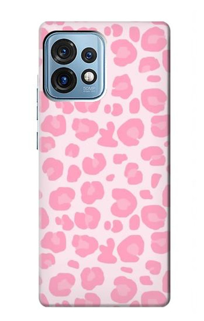 W2213 Pink Leopard Pattern Hülle Schutzhülle Taschen und Leder Flip für Motorola Edge+ (2023), X40, X40 Pro, Edge 40 Pro