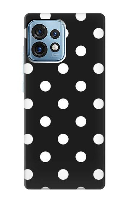 W2299 Black Polka Dots Hülle Schutzhülle Taschen und Leder Flip für Motorola Edge+ (2023), X40, X40 Pro, Edge 40 Pro