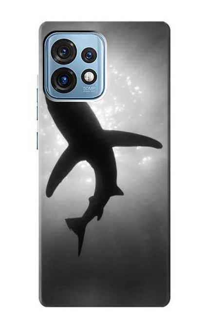 W2367 Shark Monochrome Hülle Schutzhülle Taschen und Leder Flip für Motorola Edge+ (2023), X40, X40 Pro, Edge 40 Pro