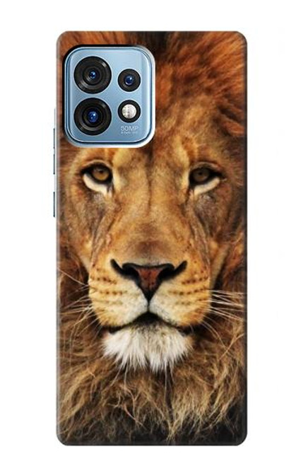 W2870 Lion King of Beasts Hülle Schutzhülle Taschen und Leder Flip für Motorola Edge+ (2023), X40, X40 Pro, Edge 40 Pro