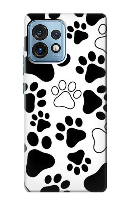 W2904 Dog Paw Prints Hülle Schutzhülle Taschen und Leder Flip für Motorola Edge+ (2023), X40, X40 Pro, Edge 40 Pro