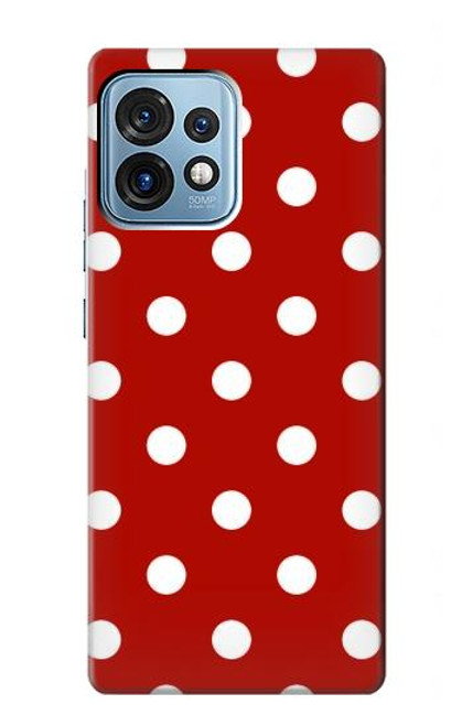 W2951 Red Polka Dots Hülle Schutzhülle Taschen und Leder Flip für Motorola Edge+ (2023), X40, X40 Pro, Edge 40 Pro