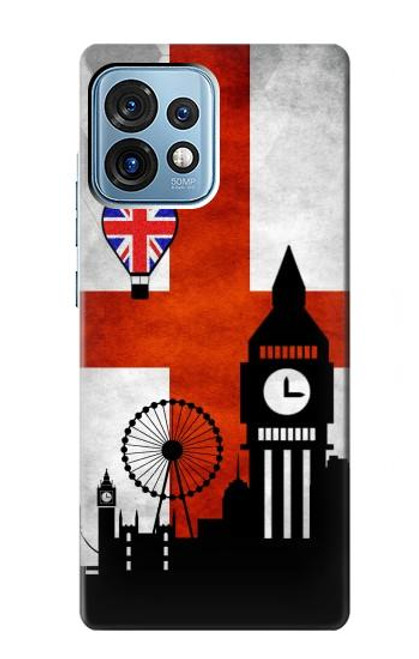 W2979 England Football Soccer Hülle Schutzhülle Taschen und Leder Flip für Motorola Edge+ (2023), X40, X40 Pro, Edge 40 Pro