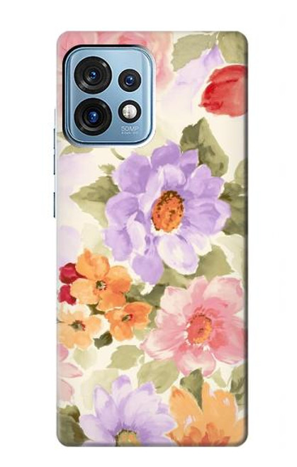 W3035 Sweet Flower Painting Hülle Schutzhülle Taschen und Leder Flip für Motorola Edge+ (2023), X40, X40 Pro, Edge 40 Pro
