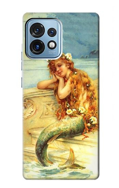 W3184 Little Mermaid Painting Hülle Schutzhülle Taschen und Leder Flip für Motorola Edge+ (2023), X40, X40 Pro, Edge 40 Pro