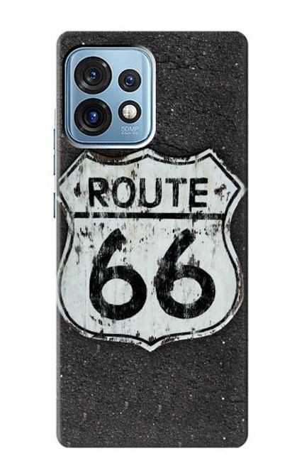 W3207 Route 66 Sign Hülle Schutzhülle Taschen und Leder Flip für Motorola Edge+ (2023), X40, X40 Pro, Edge 40 Pro