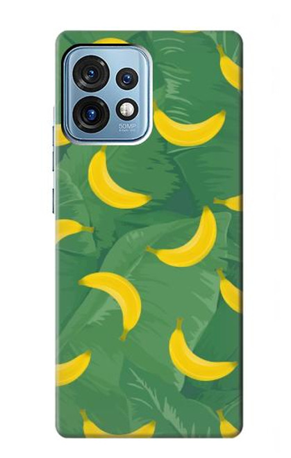 W3286 Banana Fruit Pattern Hülle Schutzhülle Taschen und Leder Flip für Motorola Edge+ (2023), X40, X40 Pro, Edge 40 Pro