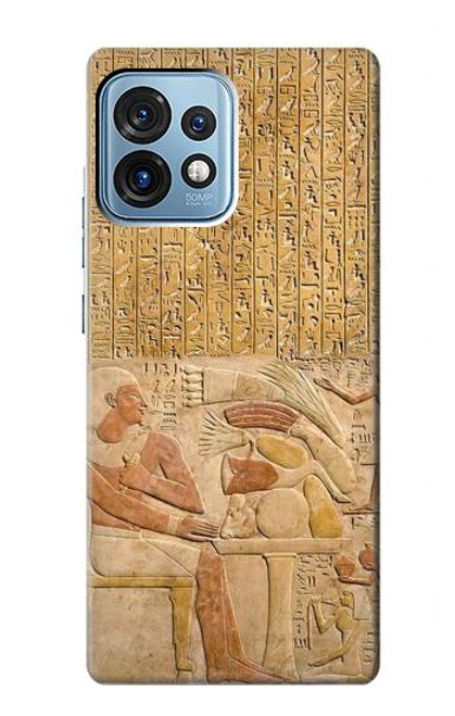 W3398 Egypt Stela Mentuhotep Hülle Schutzhülle Taschen und Leder Flip für Motorola Edge+ (2023), X40, X40 Pro, Edge 40 Pro
