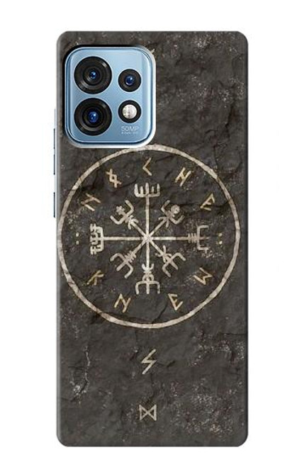W3413 Norse Ancient Viking Symbol Hülle Schutzhülle Taschen und Leder Flip für Motorola Edge+ (2023), X40, X40 Pro, Edge 40 Pro