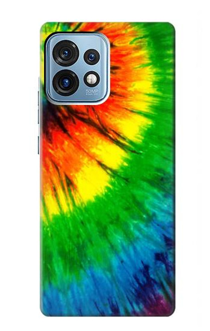 W3422 Tie Dye Hülle Schutzhülle Taschen und Leder Flip für Motorola Edge+ (2023), X40, X40 Pro, Edge 40 Pro