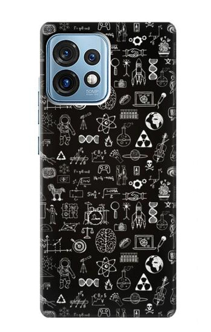 W3426 Blackboard Science Hülle Schutzhülle Taschen und Leder Flip für Motorola Edge+ (2023), X40, X40 Pro, Edge 40 Pro