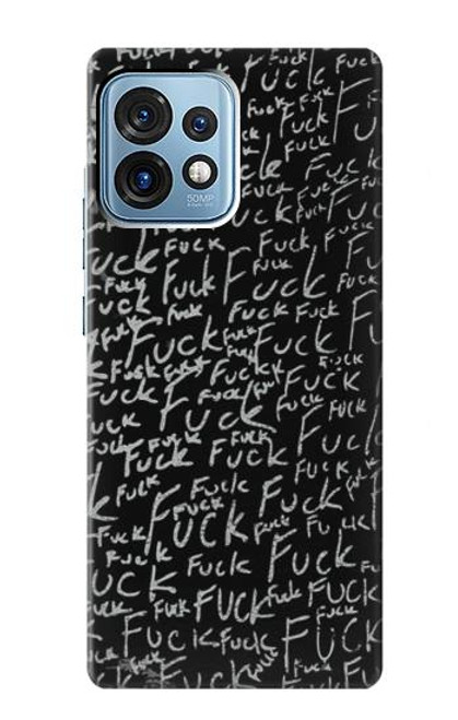 W3478 Funny Words Blackboard Hülle Schutzhülle Taschen und Leder Flip für Motorola Edge+ (2023), X40, X40 Pro, Edge 40 Pro