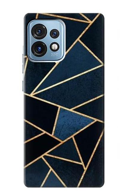 W3479 Navy Blue Graphic Art Hülle Schutzhülle Taschen und Leder Flip für Motorola Edge+ (2023), X40, X40 Pro, Edge 40 Pro