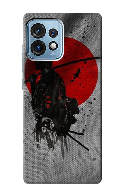 W3517 Japan Flag Samurai Hülle Schutzhülle Taschen und Leder Flip für Motorola Edge+ (2023), X40, X40 Pro, Edge 40 Pro