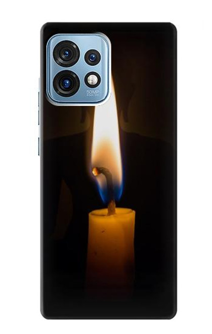 W3530 Buddha Candle Burning Hülle Schutzhülle Taschen und Leder Flip für Motorola Edge+ (2023), X40, X40 Pro, Edge 40 Pro