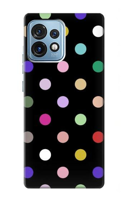 W3532 Colorful Polka Dot Hülle Schutzhülle Taschen und Leder Flip für Motorola Edge+ (2023), X40, X40 Pro, Edge 40 Pro
