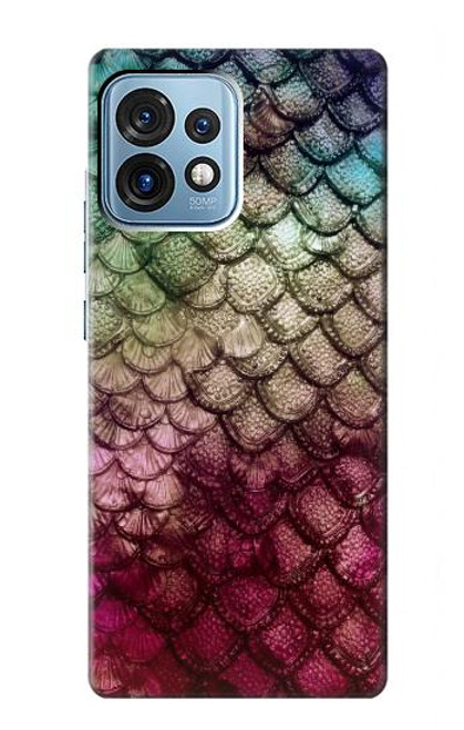 W3539 Mermaid Fish Scale Hülle Schutzhülle Taschen und Leder Flip für Motorola Edge+ (2023), X40, X40 Pro, Edge 40 Pro