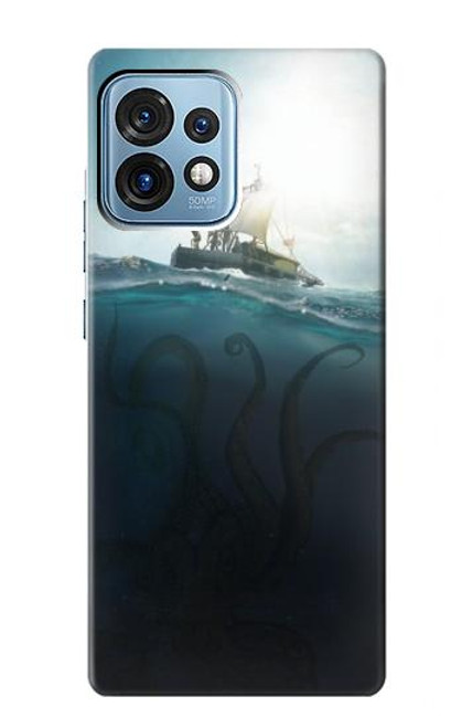 W3540 Giant Octopus Hülle Schutzhülle Taschen und Leder Flip für Motorola Edge+ (2023), X40, X40 Pro, Edge 40 Pro