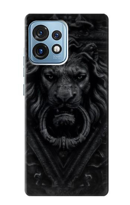 W3619 Dark Gothic Lion Hülle Schutzhülle Taschen und Leder Flip für Motorola Edge+ (2023), X40, X40 Pro, Edge 40 Pro