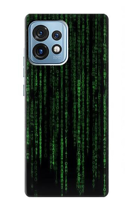 W3668 Binary Code Hülle Schutzhülle Taschen und Leder Flip für Motorola Edge+ (2023), X40, X40 Pro, Edge 40 Pro