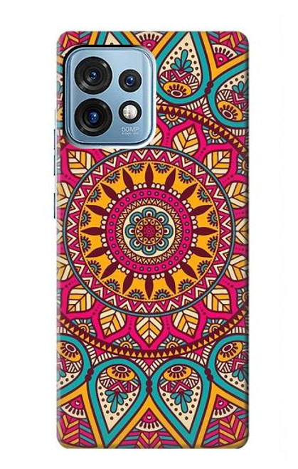 W3694 Hippie Art Pattern Hülle Schutzhülle Taschen und Leder Flip für Motorola Edge+ (2023), X40, X40 Pro, Edge 40 Pro