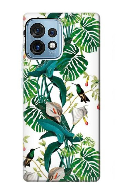 W3697 Leaf Life Birds Hülle Schutzhülle Taschen und Leder Flip für Motorola Edge+ (2023), X40, X40 Pro, Edge 40 Pro