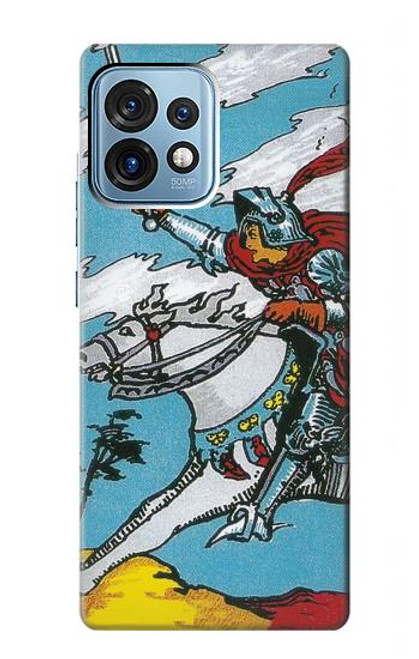 W3731 Tarot Card Knight of Swords Hülle Schutzhülle Taschen und Leder Flip für Motorola Edge+ (2023), X40, X40 Pro, Edge 40 Pro